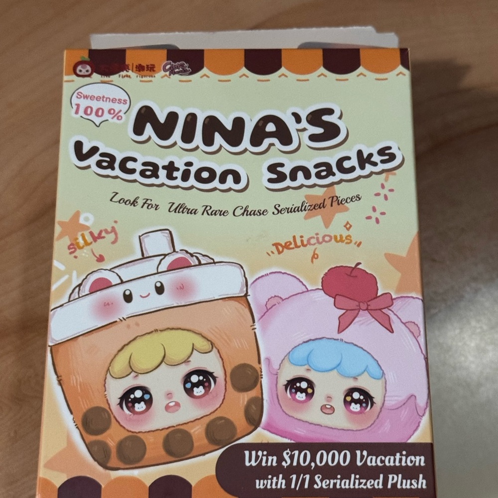 Nina Vacation Snacks Plush Box - Pink, Blue & Brown